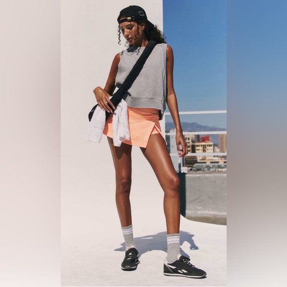 Free People Movement ~ Hot Shot Mini Skort ~ *NWT ~ Pastel Peach ~ XS ~ - Picture 11 of 12